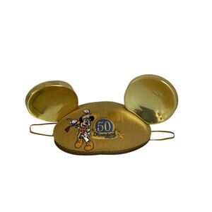 Vintage Disneyland 50th Anniversary Mickey Mouse Gold Ears Hat Infant Disney
